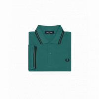 Polos Polo FRED PERRY M3600 Verde Menta Intenso Negro - Guanxe Atlantic Marketplace