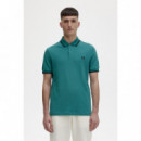 Polos Polo FRED PERRY M3600 Verde Menta Intenso Negro