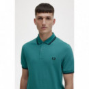 Polos Polo FRED PERRY M3600 Verde Menta Intenso Negro