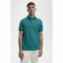 Polos Polo FRED PERRY M3600 Verde Menta Intenso Negro