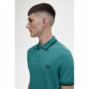 Polos Polo FRED PERRY M3600 Verde Menta Intenso Negro
