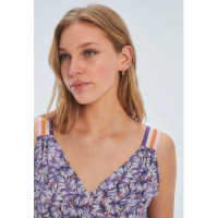 Vestido Mujer Vaporoso y Floral Lila PAZ TORRAS