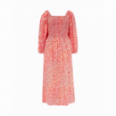 SUGARHILL BRIGHTON Vestidos Vestido Sugarhill Raquel MIDI Shirred Red Rainbow Daisies