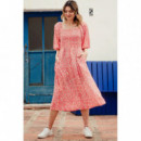 SUGARHILL BRIGHTON Vestidos Vestido Sugarhill Raquel MIDI Shirred Red Rainbow Daisies