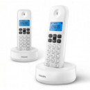 Teléfono Inalámbrico PHILIPS Duo D1612 Blanco