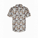 Camisas Camisa ANERKJENDT Manga Corta Akleo Poplin Brown Rice