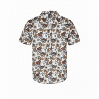 Camisas Camisa ANERKJENDT Manga Corta Akleo Poplin Brown Rice