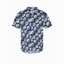 Camisas Camisa ANERKJENDT Manga Corta Akleo Poplin Sky Captain