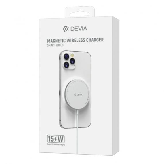 DEVIA Cargador Inalámbrico Magnético Smart Magsafe 1 Metro - Blanco