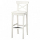Ingolf Taburete Alto/respaldo 74 Blanco  IKEA