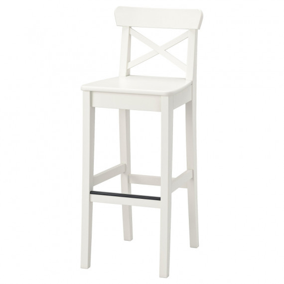 Ingolf Taburete Alto/respaldo 74 Blanco  IKEA