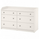 Hauga Comoda 6 Cajones 138X84 Blanco  IKEA