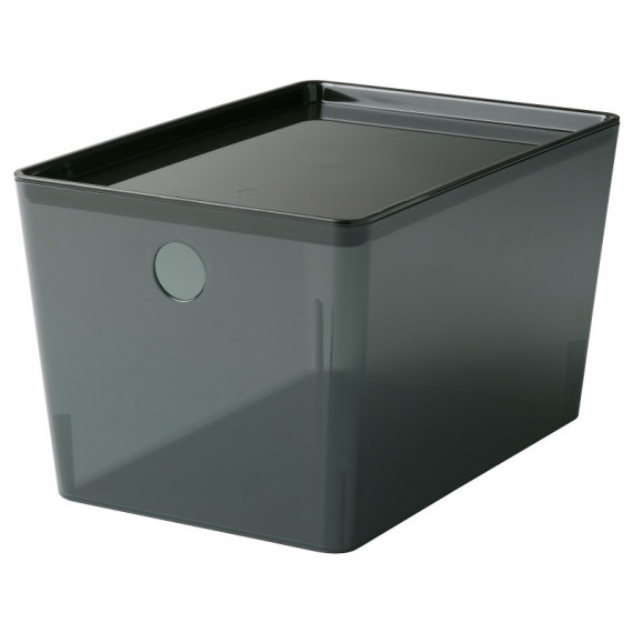 Kuggis Caja/tapa 18X26X15 Transp/negro  IKEA