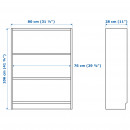 Billy Libreria 80X28X106 Chapa Roble Tinte Blanco  IKEA