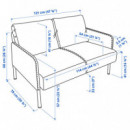 Glostad Sofa 2 Plazas Knisa Azul Medio  IKEA