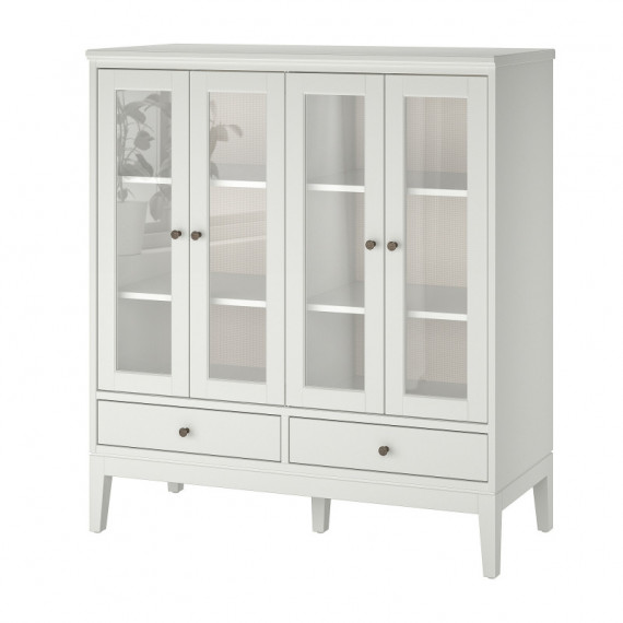 Idanas Armario/puertas Vidrio Doble Hoja 121X50X135 Blanco  IKEA
