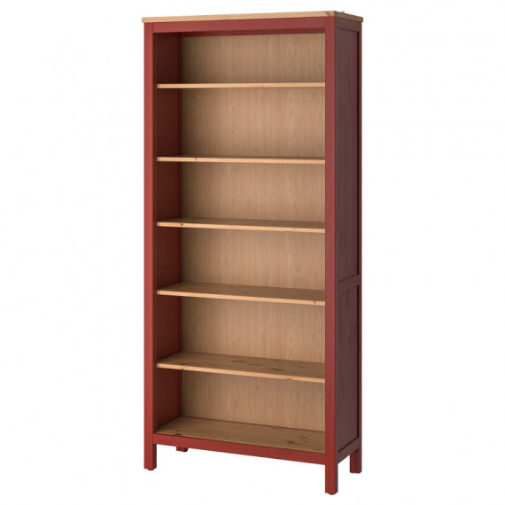 Hemnes Libreria 90X197 Tinte Rojo/marron Claro  IKEA