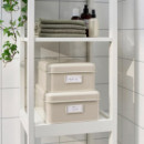 Plogfara Caja con Tapa  Juego de 2 Beige  IKEA