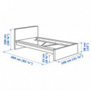 Malm Cama/alta 90X200 Roble  IKEA