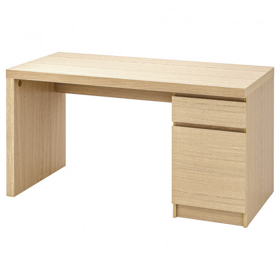 Malm Escritorio 140X65 Chapa Roble Tinte Blanco  IKEA