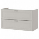 Godmorgon Armario Lavabo 2 Cajones 100X47X58 Kasjon Gris Claro  IKEA