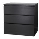 Malm Comoda 3 Cajones 80X78 Negro-marron  IKEA