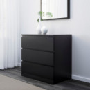 Malm Comoda 3 Cajones 80X78 Negro-marron  IKEA