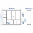 Lappland Mueble TV 183X39X147 Negro-marron  IKEA