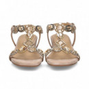 Sandalia Tieitas Nudo ante Beige  ALMA EN PENA