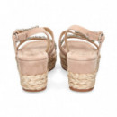 Sandalia Onda Strass ante Beige  ALMA EN PENA