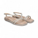 Sandalia Tira Empeine Strass A.beige  ALMA EN PENA