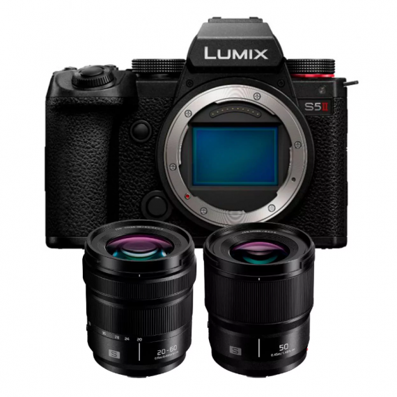 PANASONIC Lumix S5II + Objetivo S 20-60MM + S 50MM F1.8 Negra