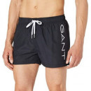 Bañador Gant negro logo lateral