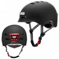 Casco Patinete Safe&go Negro L Movilidad Urbana Led  GRIDINUX