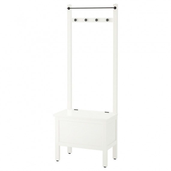 Hemnes Banco/toallero 4 Ganchos 64X37X173 Blanco  IKEA