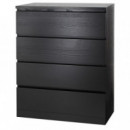 Malm Comoda 4 Cajones 80X100 Negro-marron  IKEA