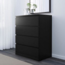 Malm Comoda 4 Cajones 80X100 Negro-marron  IKEA