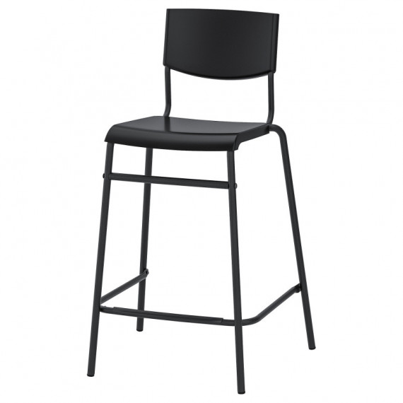 Stig Taburete Alto/respaldo 63 Negro/negro  IKEA