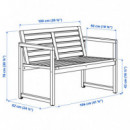 Nammaro Banco con Respaldo Exterior Marron  IKEA