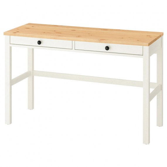 Hemnes ESCRITORIO/2 Cajones 120X47 Tinte Blanco/marron Claro  IKEA
