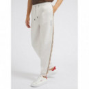 Jogger GUESS Beige Cinta con Logo Pb