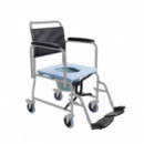 Silla baño con ruedas y WC acero