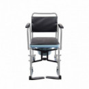 Silla baño con ruedas y WC acero