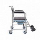 Silla baño con ruedas y WC acero
