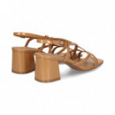 Sandalia Tiras Cruzadas Charol Camel  BIBI LOU