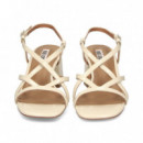 Sandalia Tiras Cruzadas Charol Blanco  BIBI LOU