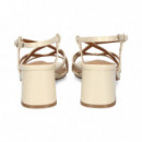 Sandalia Tiras Cruzadas Charol Blanco  BIBI LOU