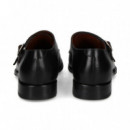 Mocasin 2 Hebillas Partido Negro  LOTTUSSE