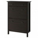 Hemnes Zapatero 2 Compartimentos 89X30X127 Negro-marron  IKEA