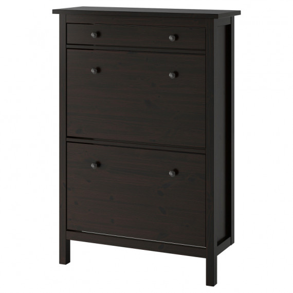Hemnes Zapatero 2 Compartimentos 89X30X127 Negro-marron  IKEA
